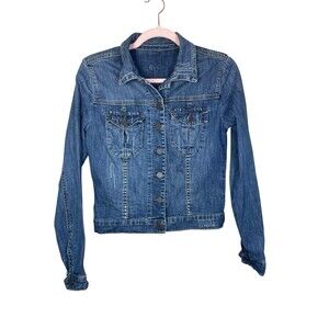 Kut From the Kloth Amelia Blue Denim‎ Jean Jacket, Women Sz Small Med Wash